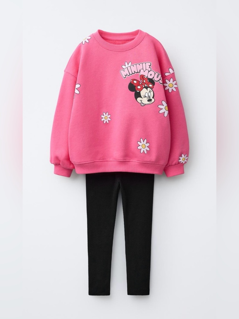 ZARA MINNIE MOUSE DISNEY RIBBED SWEATSHIRT AND LEGGINGS SET
3T * FUCHSIA/BLACK